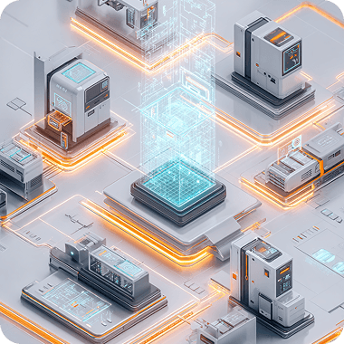 3D isometric illustration of centralized testing hub